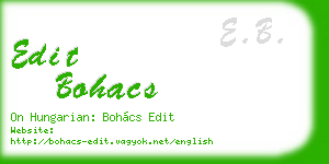 edit bohacs business card