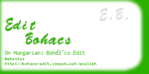 edit bohacs business card